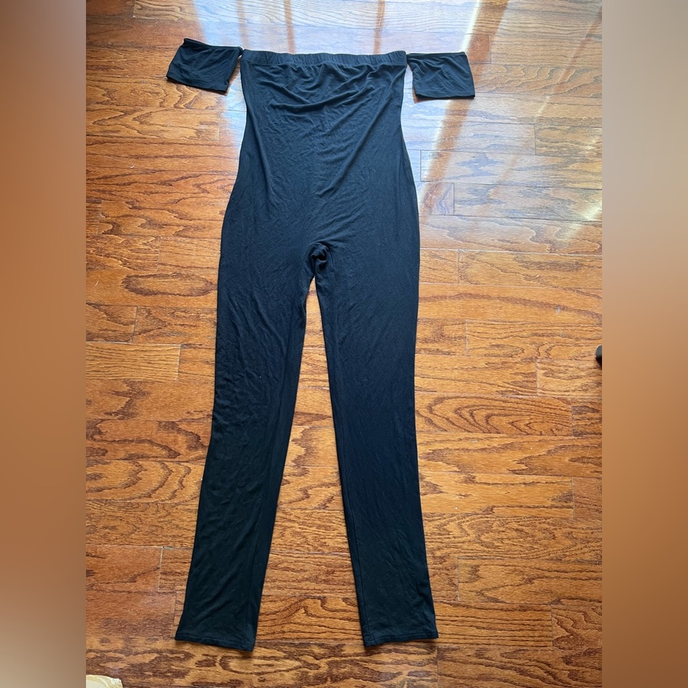 Fashion Nova Black Off-Shoulder Jumpsuit